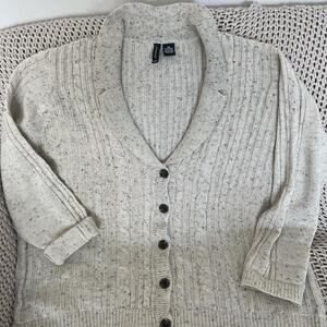 Jason Maxwell Vintage Plus Size Cable Knit Cardigan Wood Buttons